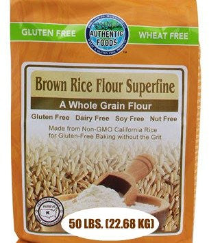 Authentic Foods Brown Rice Flour, Superfine - 50 lb