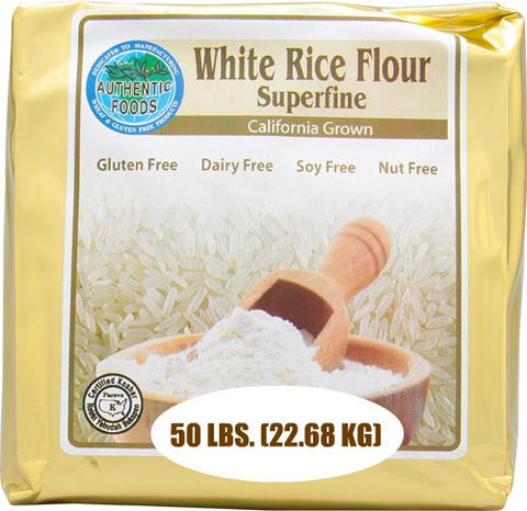 Authentic Foods White Rice Flour, Superfine - 50 lb