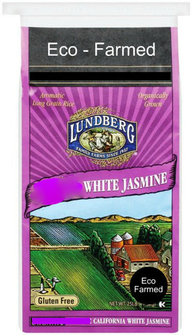 Lundberg Eco-Farmed Jasmine White Rice, 25 lb