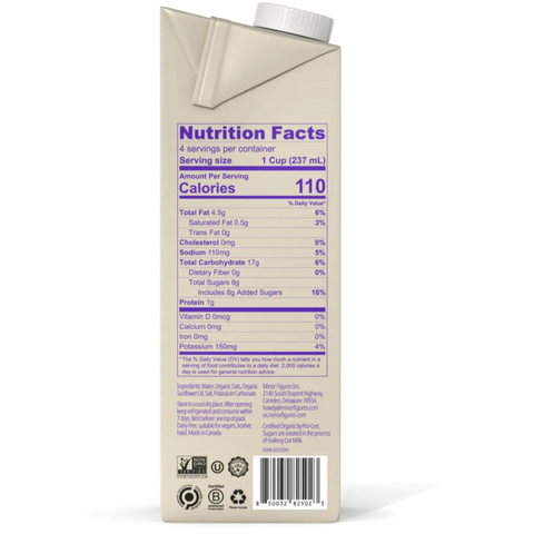 Minor Figures Organic Barista Oat Milk - 32 oz