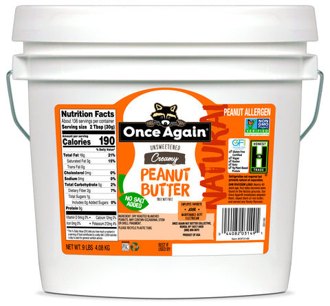 Once Again Natural Creamy Peanut Butter, Unsalted