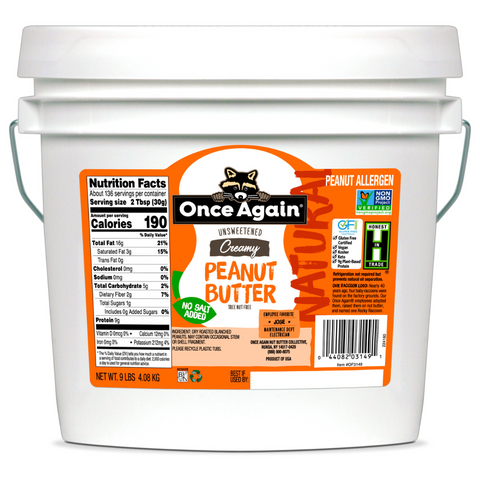 Once Again Natural Creamy Peanut Butter, Unsalted