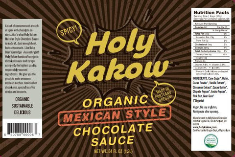 Holy Kakow Organic Mexican Chocolate Sauce - 2 Liter