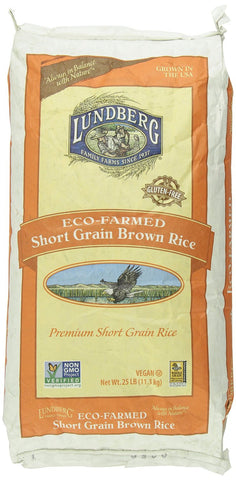 Lundberg Eco-Farmed Short Grain Brown Rice, 25 lb